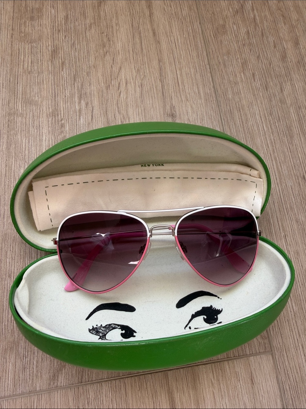 kate spade Pink Gradient Aviator Sunglasses with Silver Frame